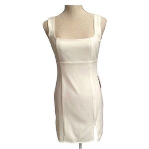 MOD ON TREND Women’s Off White Sleeveless Square Neckline Mini Dress Small NEW